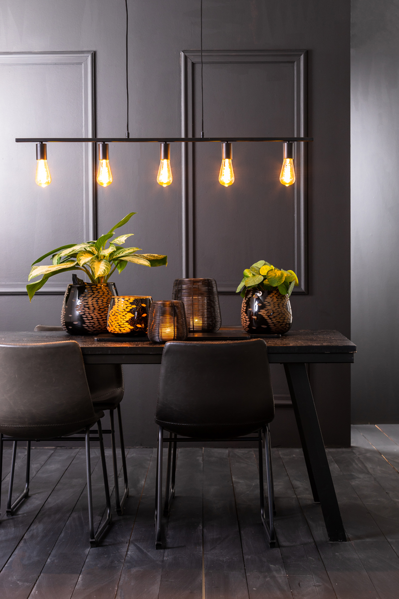 Hanglamp Rokusina metaal 5 lampen Hanglamp Rokusina metaal 5 lampen